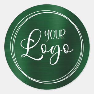 Sticker Rond Votre logo d'entreprise ici Metallic Dark Green