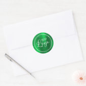 Sticker Rond Votre logo d'entreprise ici Metallic Green (Enveloppe)