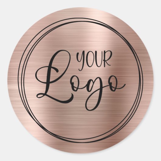 Sticker Rond Votre logo d'entreprise ici Metallic Rose Gold (Devant)