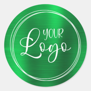Sticker Rond Votre logo d'entreprise ici Métallic Vert