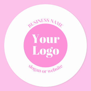 Sticker Rond Votre logo d'entreprise & modèle de texte modifiab