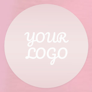 Sticker Rond Votre logo & élégant moderne Blush Pink Ombre