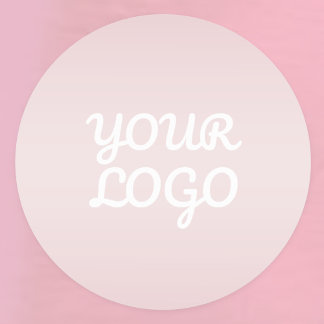Sticker Rond Votre logo & élégant moderne Blush Pink Ombre