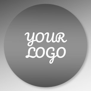 Sticker Rond Votre Logo & Élégant Moderne Ombre Gris Foncé