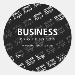 Sticker Rond Votre logo en motif mosaïque et nom d'entreprise m