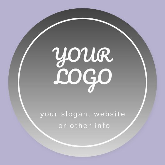 Sticker Rond Votre logo et texte | Dégradé gris foncé
