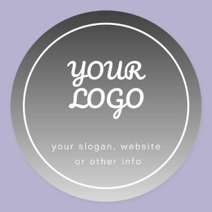 Sticker Rond Votre logo et votre texte   Gradient gris foncé