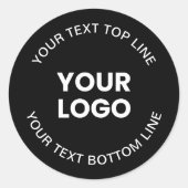 Sticker Rond Votre logo et votre texte | Noir (Devant)