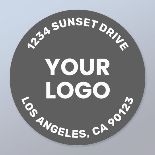Sticker Rond Votre logo | Fond gris foncé Texte blanc