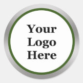 Sticker Rond Votre logo ici Modèle d'argent blanc foncé (Devant)