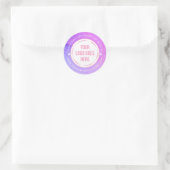 Sticker Rond Votre logo Merci rose violet (Sac)