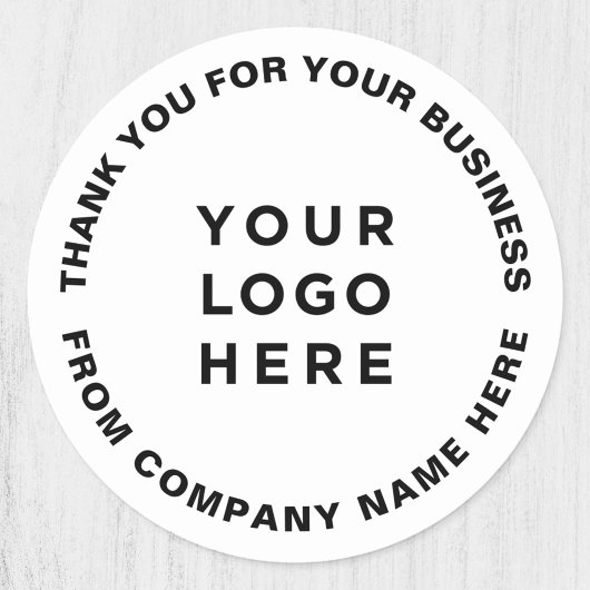 Sticker Rond Votre logo Merci simple et professionnel