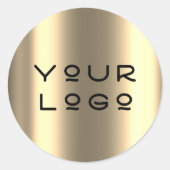 Sticker Rond Votre Logo Moderne Minimalisme Métallique Boutique (Devant)