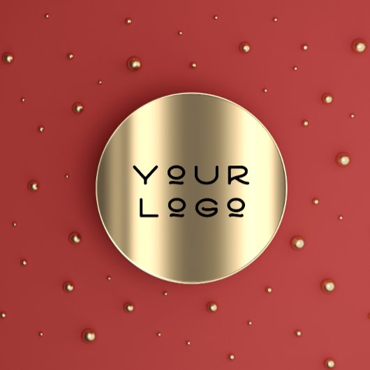 Sticker Rond Votre Logo Moderne Minimalisme Métallique Boutique