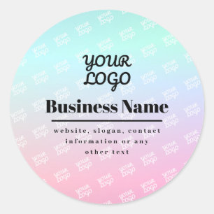 Sticker Rond Votre logo + motif de logo et ombre colorée