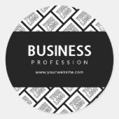 Sticker Rond Votre logo Motif et nom commercial modifiable (Devant)