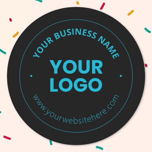 Sticker Rond Votre logo | Nom commercial et site Web modifiable