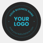 Sticker Rond Votre logo | Nom commercial et site Web modifiable (Devant)