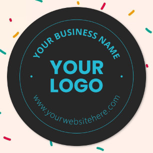 Sticker Rond Votre logo Nom de l'entreprise & site web modifi