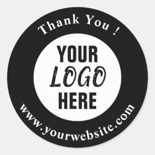 Sticker Rond Votre logo, nom et site Web Promo Classic Round