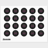 Sticker Rond Votre logo, nom et site Web Promo, Noir (Feuille)