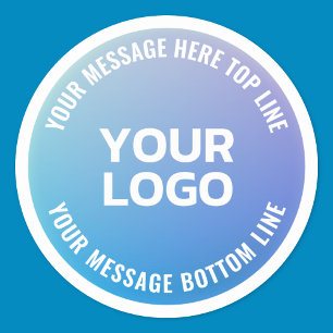 Sticker Rond Votre logo Ombre de bleu à violet et texte circu