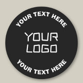 Sticker Rond Votre logo ou image et texte modifiable | Noir & B