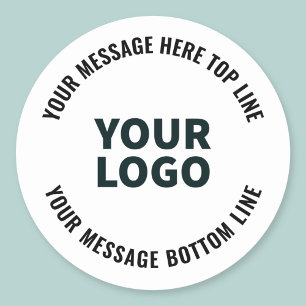 Sticker Rond Votre logo ou image Texte éditable gras