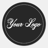 Sticker Rond Votre logo personnalisé noir (Devant)