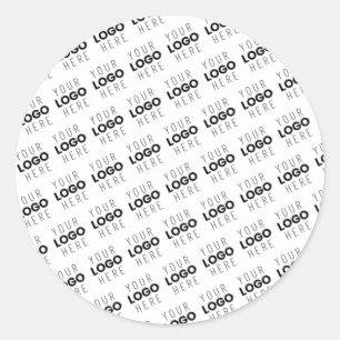 Sticker Rond Votre logo simple motif diagonal répétitif