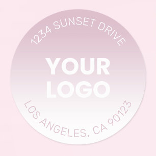 Sticker Rond Votre logo Simple Ombré Lavande Poussiéreuse Mod