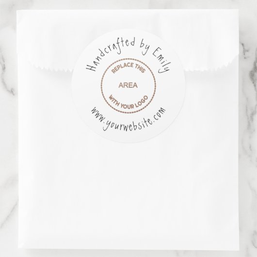 Sticker Rond Votre Logo Site Internet pour les petites entrepri (Sac)