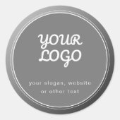Sticker Rond Votre logo slogan site Web & dégradé gris unique  (Devant)