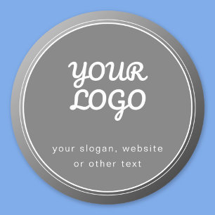 Sticker Rond Votre Logo Slogan Website & Unique Gray Gradient