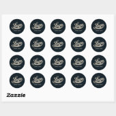 Sticker Rond Votre logo sur Blue Business Simple Minimal (Feuille)