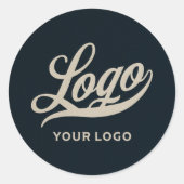 Sticker Rond Votre logo sur Blue Business Simple Minimal (Devant)