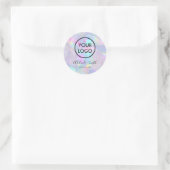 Sticker Rond votre logo sur feuille opale violet (Sac)