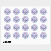 Sticker Rond votre logo sur la texture opale violette (Feuille)