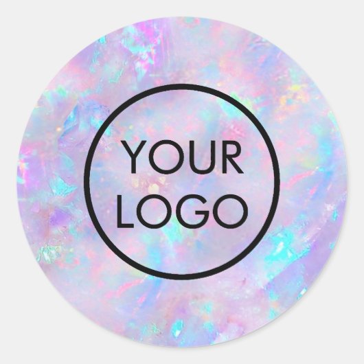 Sticker Rond votre logo sur la texture opale violette (Devant)