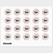 Sticker Rond votre logo sur le marbre rose (Feuille)