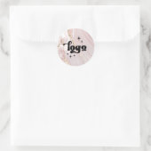 Sticker Rond votre logo sur le marbre rose (Sac)