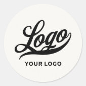 Sticker Rond Votre logo sur Off white Business Simple Minimal (Devant)