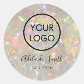Sticker Rond votre logo sur opal brillant (Devant)