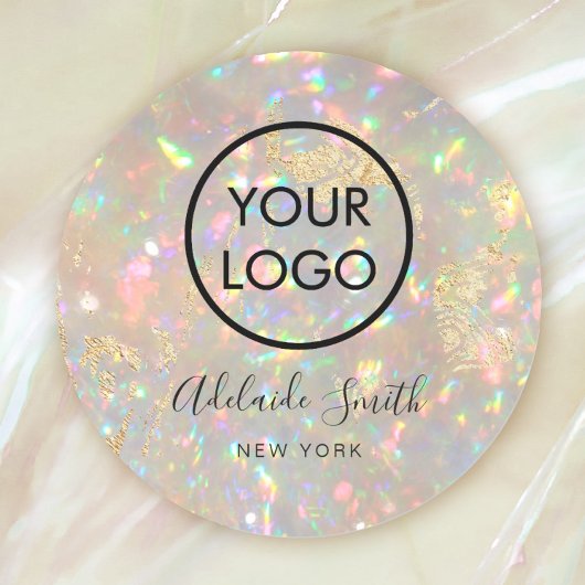 Sticker Rond votre logo sur opal brillant