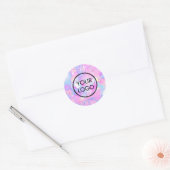 Sticker Rond votre logo sur opal violet (Enveloppe)