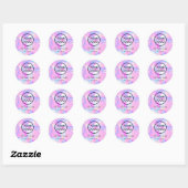 Sticker Rond votre logo sur opus rose violet (Feuille)