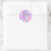Sticker Rond votre logo sur opus rose violet (Sac)