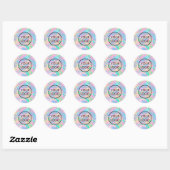 Sticker Rond votre logo sur pastel opal classique collant rond (Feuille)