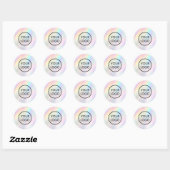 Sticker Rond votre logo sur pastel texture classique collant ro (Feuille)
