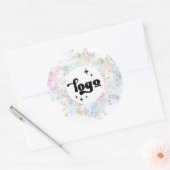 Sticker Rond votre logo sur simulé parties scintillant arrière  (Enveloppe)